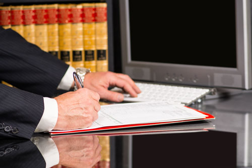 photo of lawyer writing